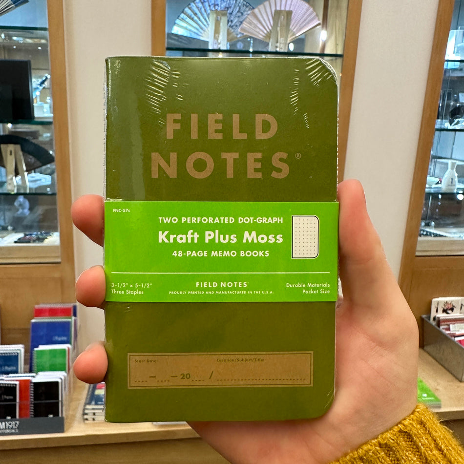 Field Notes Stapled Dot Grid Notebooks Kraft Plus Edition - Moss (2 Pack)