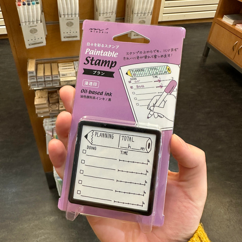 Midori Paintable Stamp Self Inking - Planning